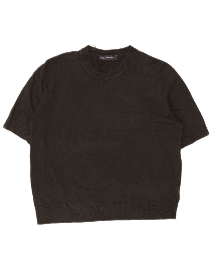 Pulover pentru femei Marks & Spencer cu decolteu triplu UK 16 mare negru