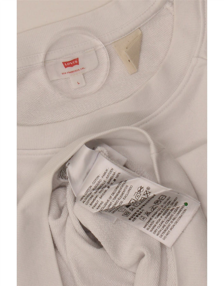 Pulover cu grafic supradimensionat pentru femei LEVI'S UK 16 Bumbac alb mare