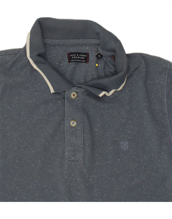 JACK & JONES Mens Premium Polo Shirt Medium Grey Flecked Cotton | Vintage Jack & Jones | Thrift | Second-Hand Jack & Jones | Used Clothing | Messina Hembry 