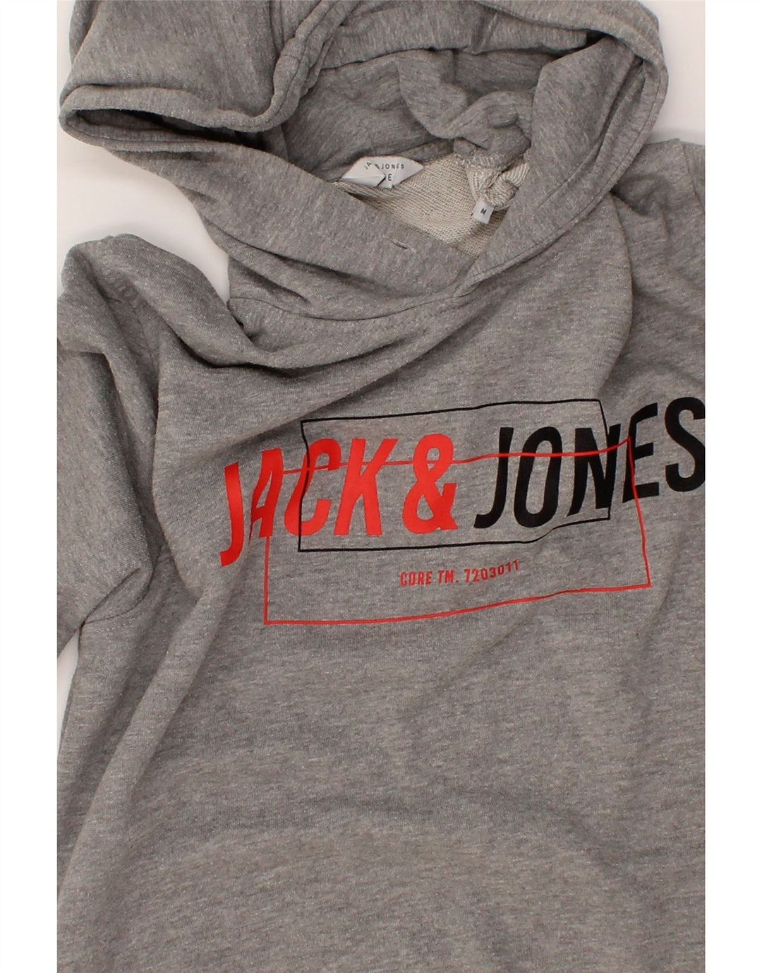 JACK & JONES Mens Graphic Hoodie Jumper Medium Grey Polyester Vintage Jack & Jones and Second-Hand Jack & Jones from Messina Hembry 
