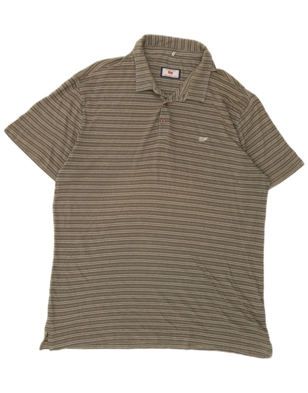 Cămașă polo Carrera pentru bărbați, XL, bumbac cu dungi kaki