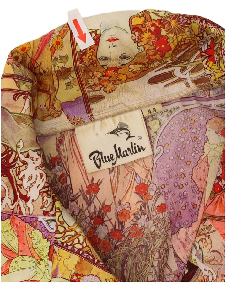 VINTAGE Jachetă cu 4 nasturi cu grafică pentru femei IT 44 Medium Multicolor