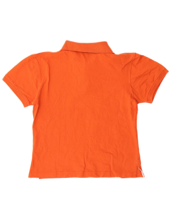 Tommy Hilfiger Womens Polo Shirt UK 12 Medium Orange Cotton