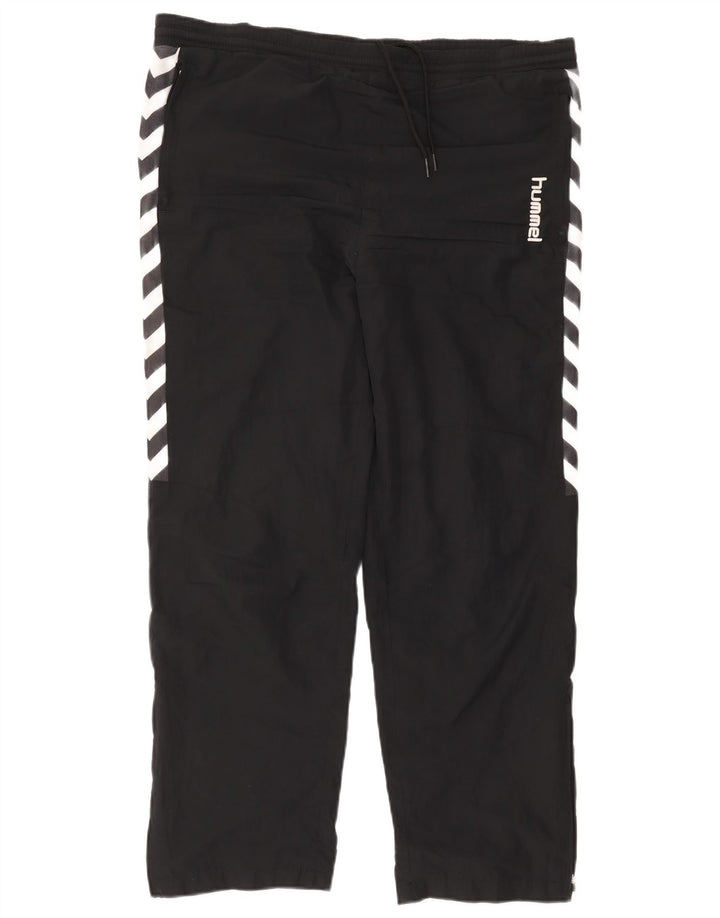 Pantaloni de trening grafic pentru bărbați Hummel, mari, negru, poliester color bloc