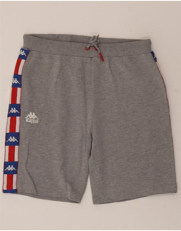 Pantaloni scurți de sport grafic Kappa pentru bărbați, bumbac color bloc, gri mediu