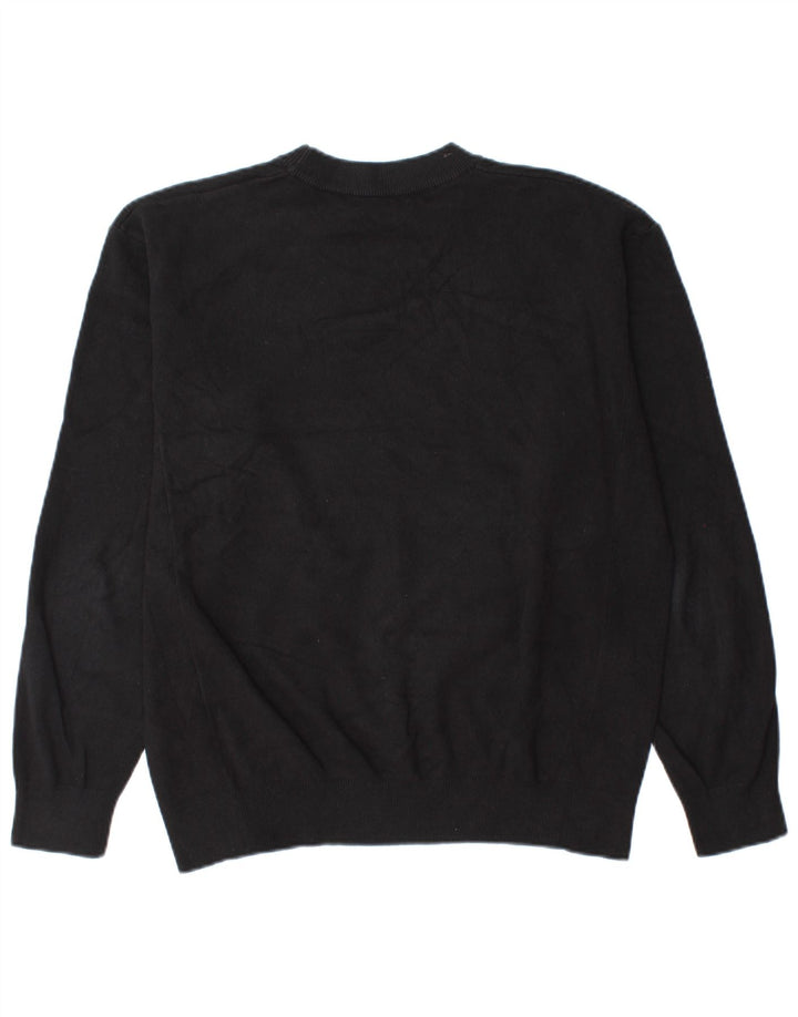 Pulover pentru bărbați Zara, cu gât crew, bumbac mediu negru
