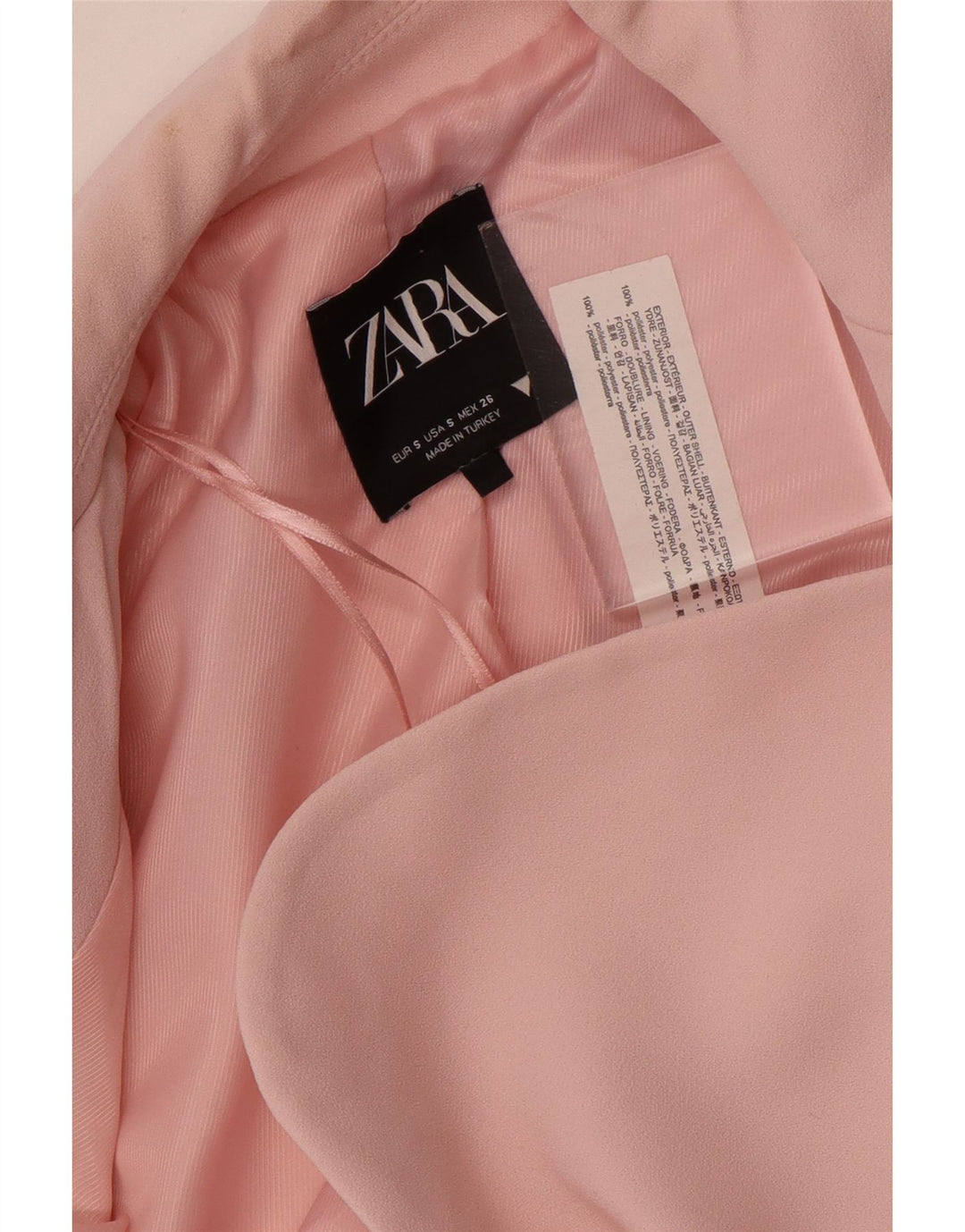 Blazer pentru femei Zara cu 2 nasturi, UK 10, poliester roz mic
