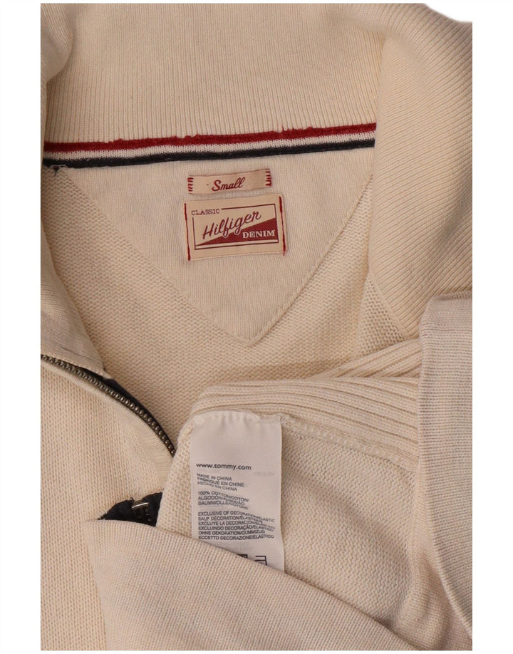 Pulover cardigan Tommy Hilfiger pentru bărbați, mic din bumbac alb