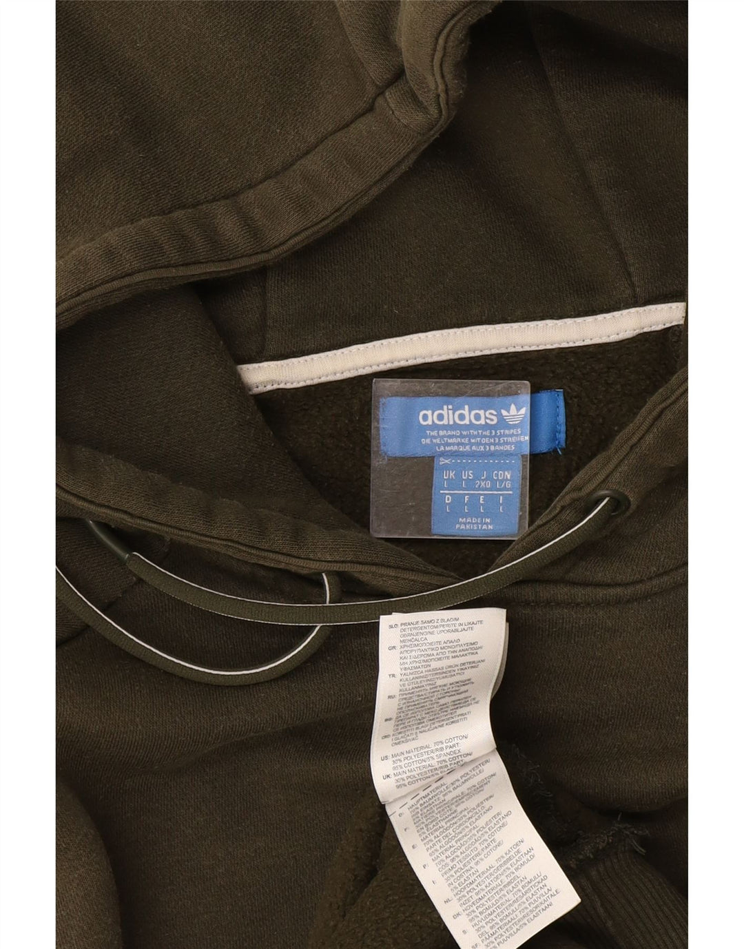 Pulover cu glugă grafic Adidas pentru bărbați, bumbac mare, kaki