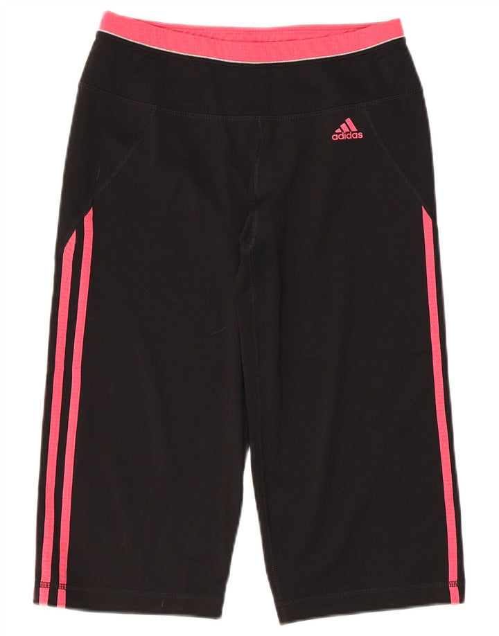 Leggings ADIDAS Climalite Capri pentru femei UK 8/10 Poliester negru mic