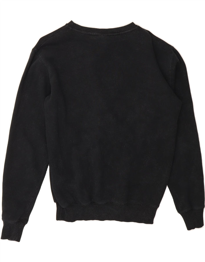 ELLESSE Womens Oversized Graphic Sweatshirt Jumper UK 10 Small Black Vintage Ellesse and Second-Hand Ellesse from Messina Hembry 