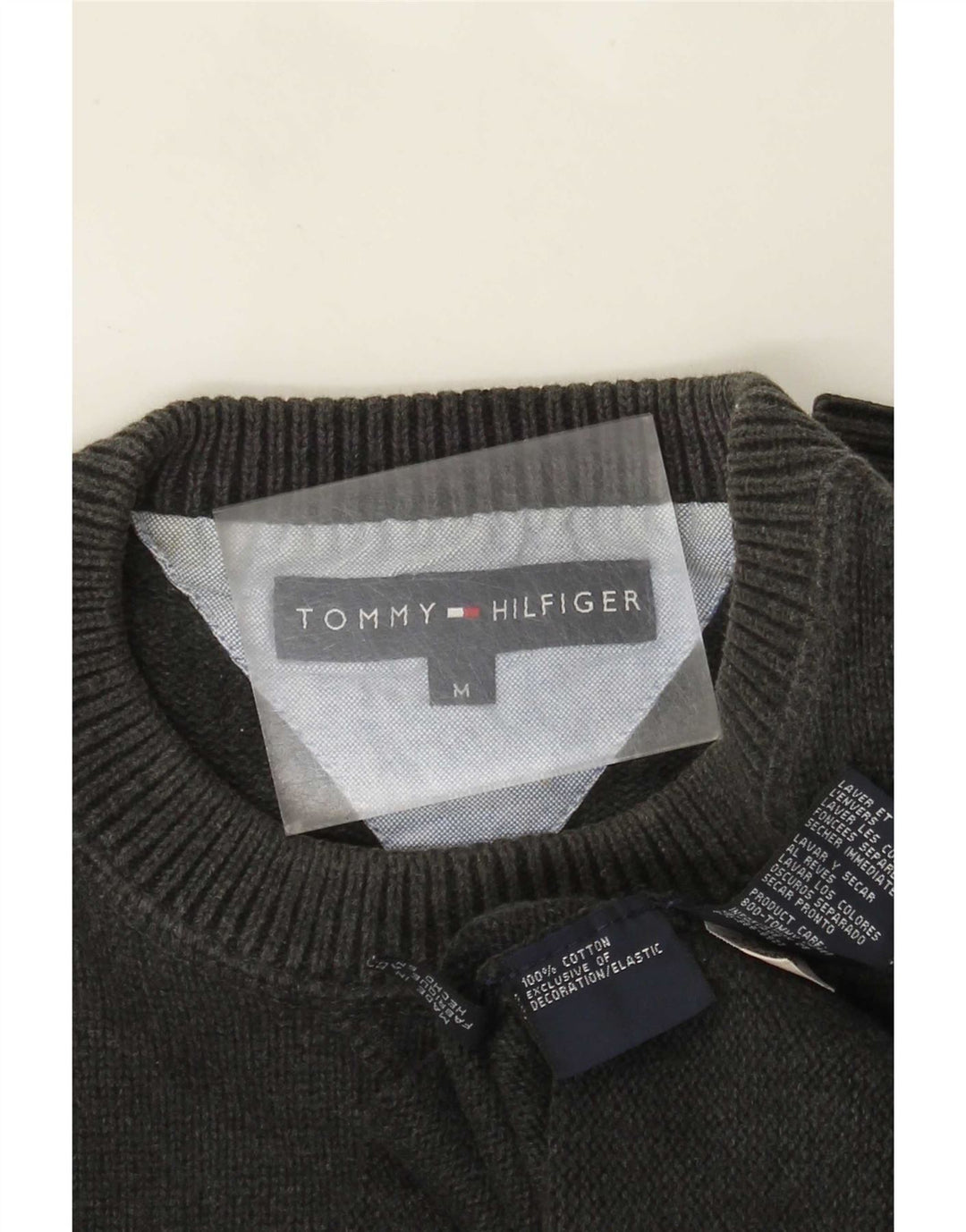Pulover Tommy Hilfiger pentru bărbați, cu gât crew, bumbac, gri mediu