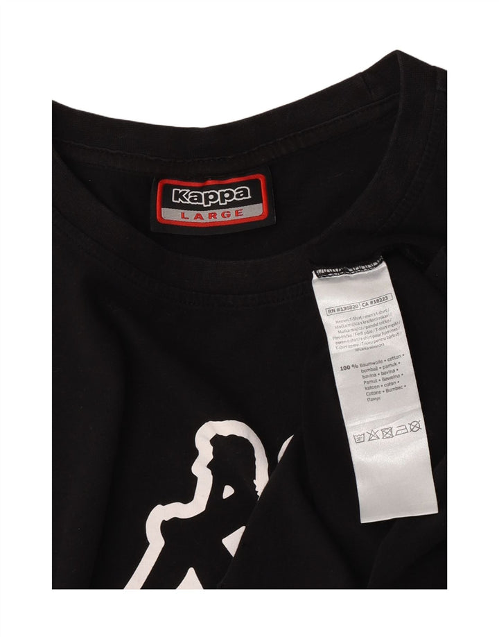 Tricou grafic pentru bărbați Kappa Top mare bumbac negru