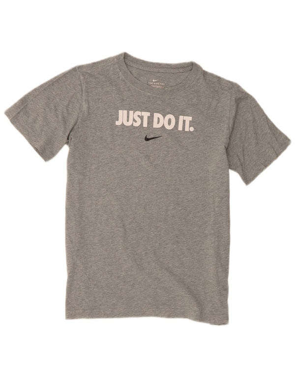 Tricou grafic Nike pentru băieți, cu croiala standard, Top 13-14 ani XL, gri cu pete