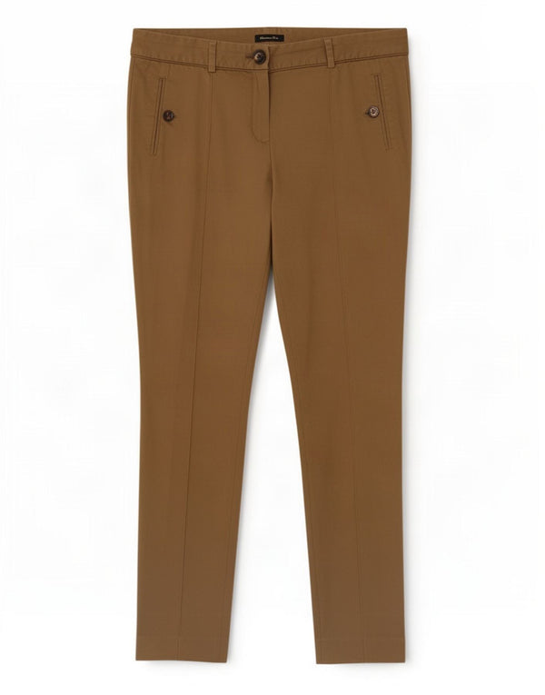 Pantaloni chino slim pentru femei Zara EU 40 Medium L30 L29 Maro Bumbac