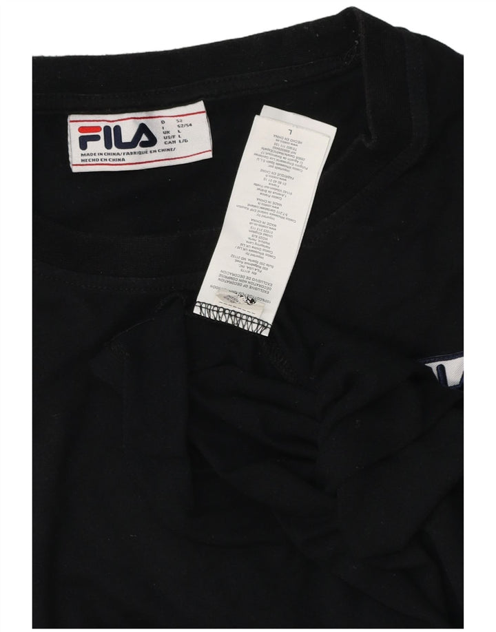Tricou pentru femei FILA Top mare din bumbac negru