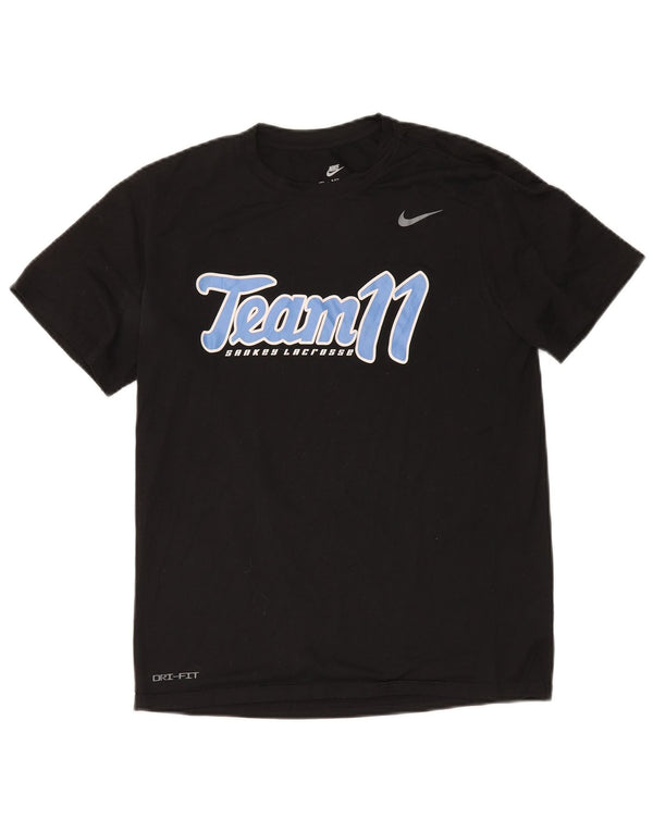 Tricou grafic Nike Dri Fit pentru bărbați Top Medium Negru Poliester