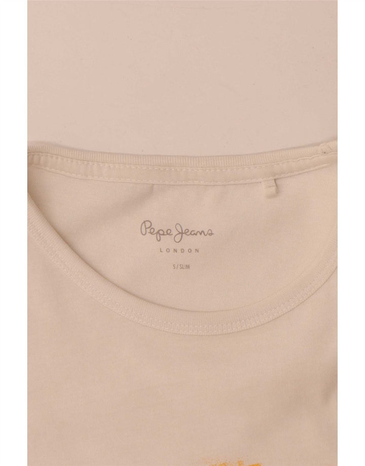 Tricou grafic subțire pentru bărbați PEPE Jeans Top mic alb