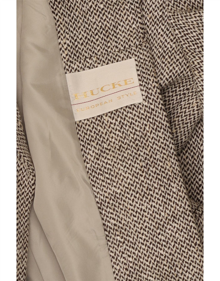 Jachetă Blazer pentru femei Hucke cu 4 nasturi UK 14 Medium Gris Herringbone