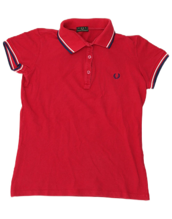 Tricou polo Fred Perry pentru femei UK 14 Large Red