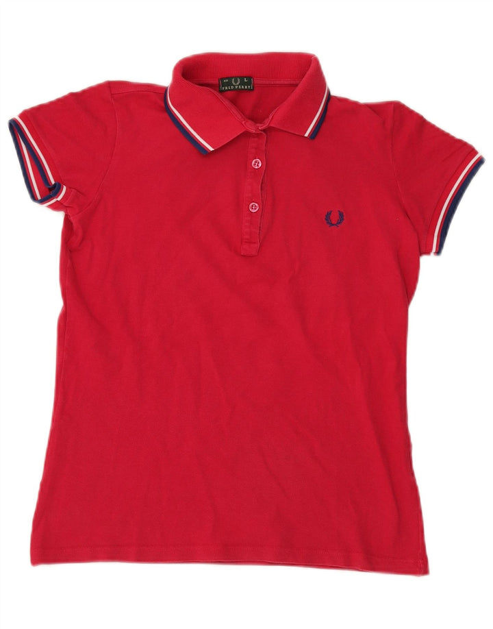 Tricou polo Fred Perry pentru femei UK 14 Large Red