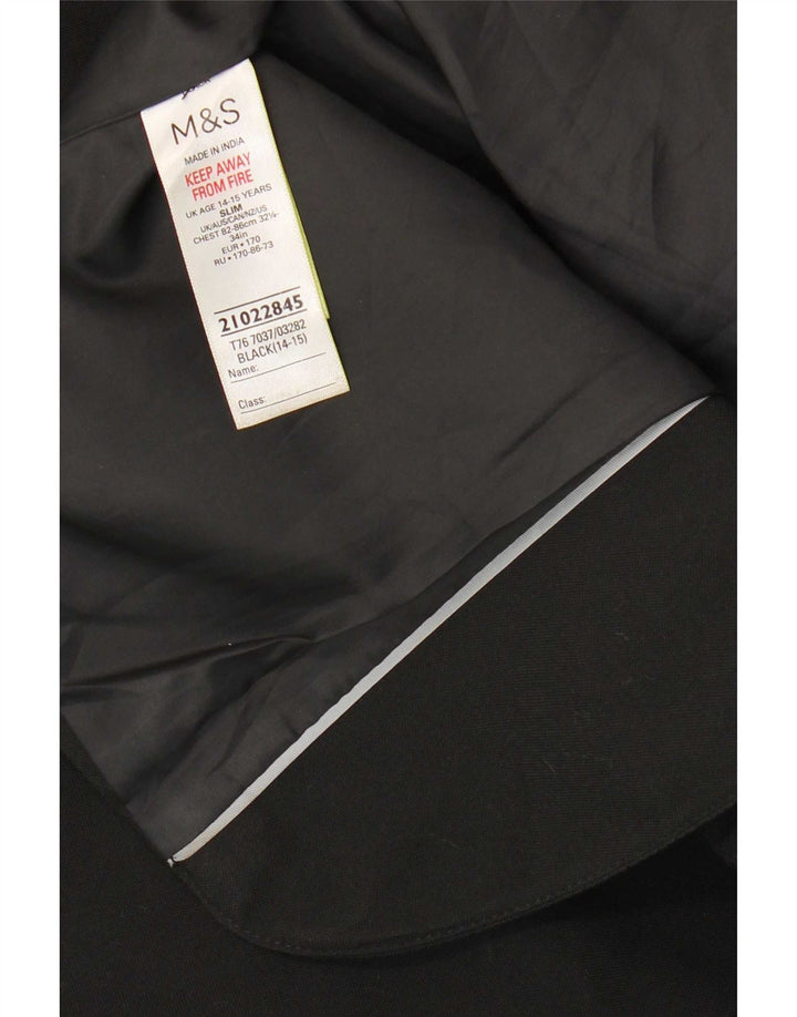 Jachetă Marks & Spencer pentru băieți, cu 2 nasturi, 14-15 ani, poliester negru