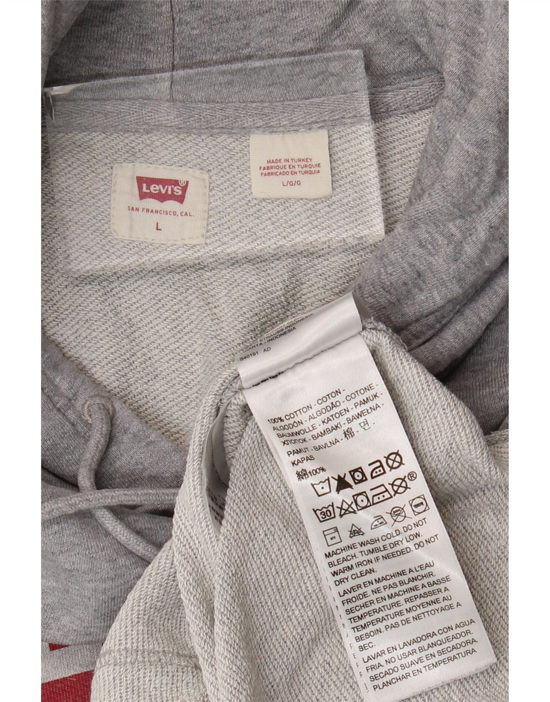 Pulover Levi's pentru bărbați, cu capota, mare, gri, bumbac