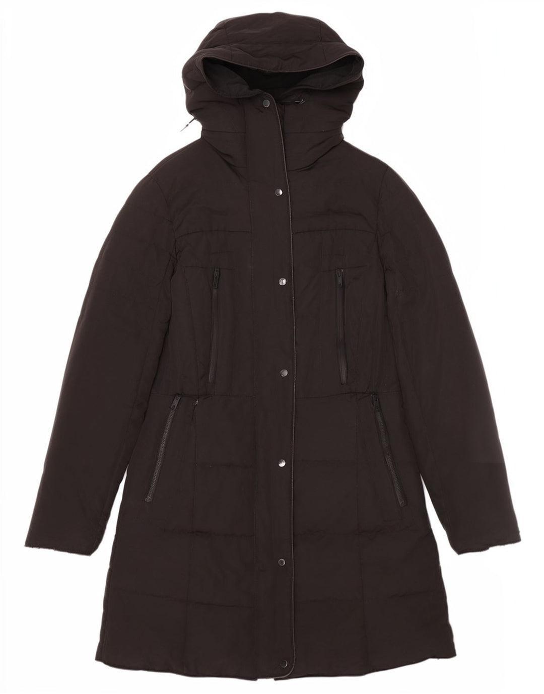 Palton căptușit cu glugă pentru femei Zara UK 14 Medium Black