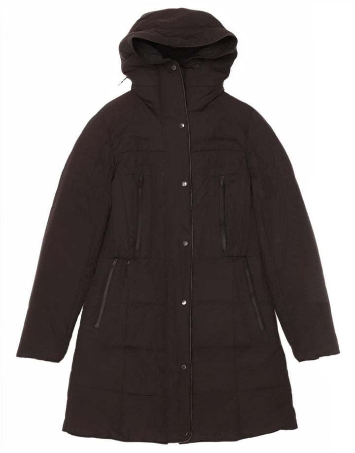 Palton căptușit cu glugă pentru femei Zara UK 14 Medium Black
