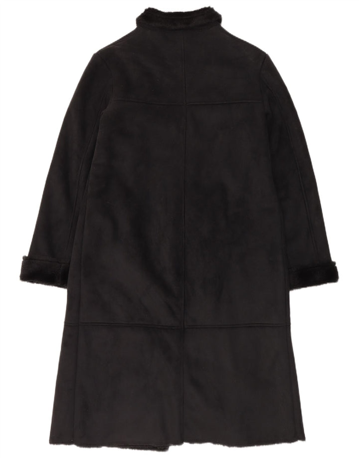 Pardesiu Sherpa Vintage pentru femei UK 12 Poliester mediu negru