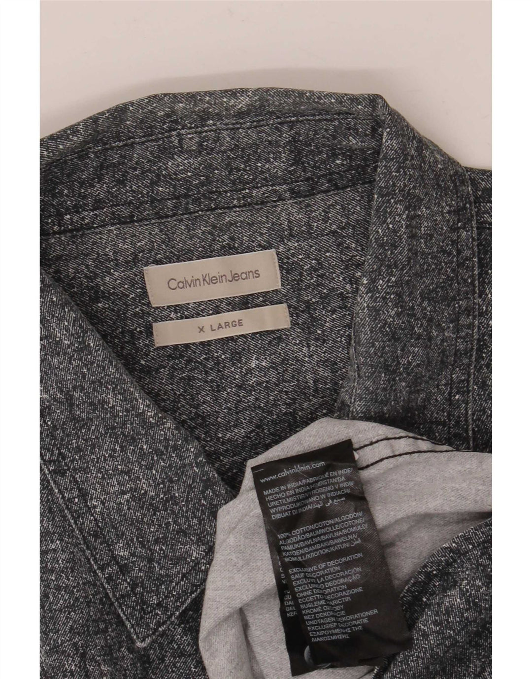 Cămașă pentru bărbați Calvin Klein Jeans cu model abstract XL bumbac gri