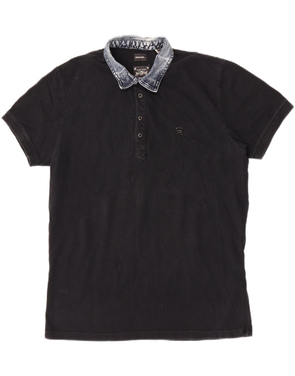 Tricou polo pentru bărbați Diesel Rugby 2XL, bumbac negru