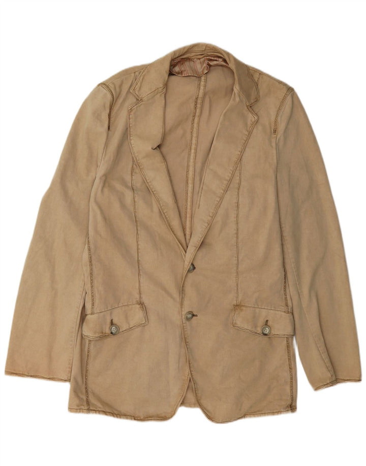 Blazer pentru bărbați Hugo Boss cu 2 nasturi EU 48 Bumbac mediu bej