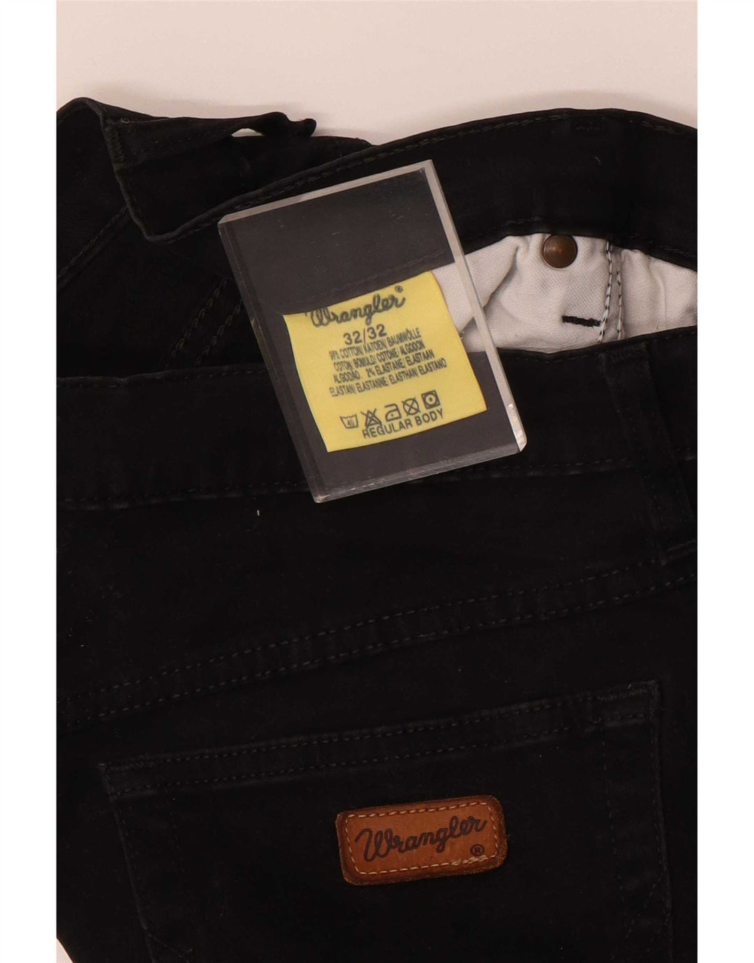 Blugi conici Wrangler pentru bărbați W32 L29 bumbac negru