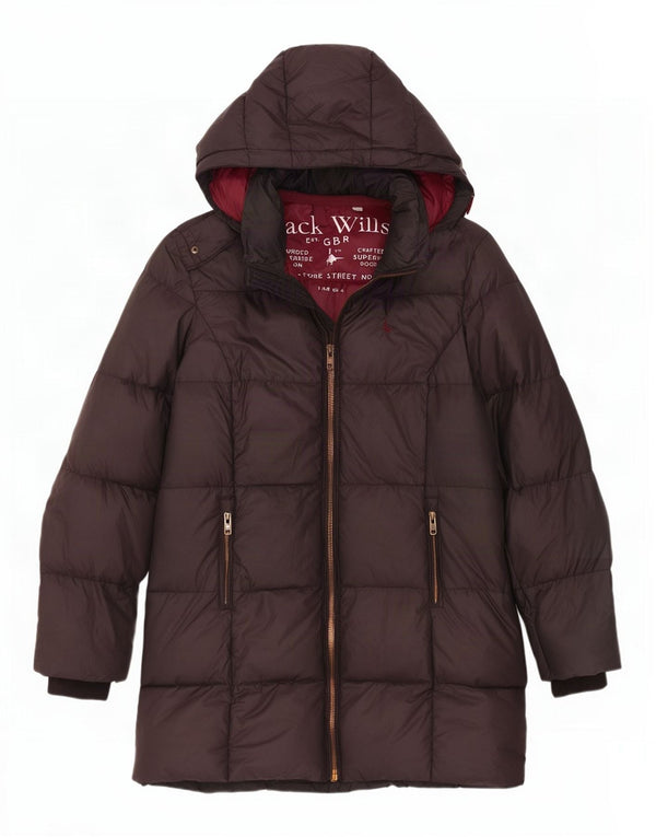 Palton căptușit cu glugă Jack Wills pentru femei UK 8, poliester gri mic