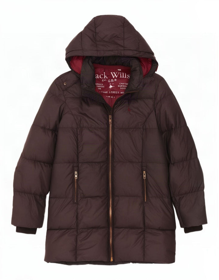Palton căptușit cu glugă Jack Wills pentru femei UK 8, poliester gri mic
