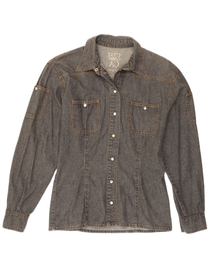 Cămașă din denim pentru femei C'EST COMMECA UK 16 Large Gri