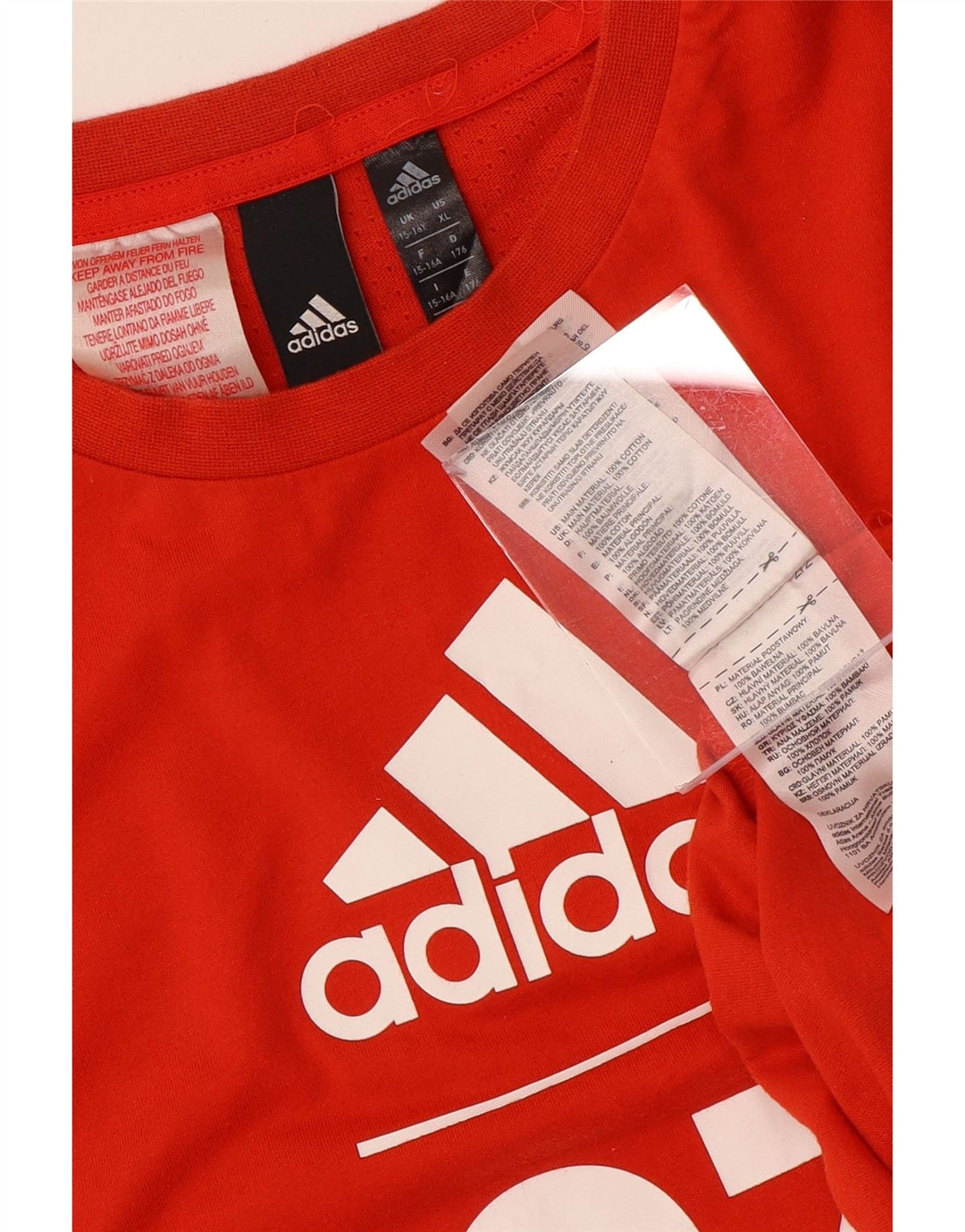 Tricou grafic ADIDAS pentru baieti Top 15-16 ani bumbac portocaliu