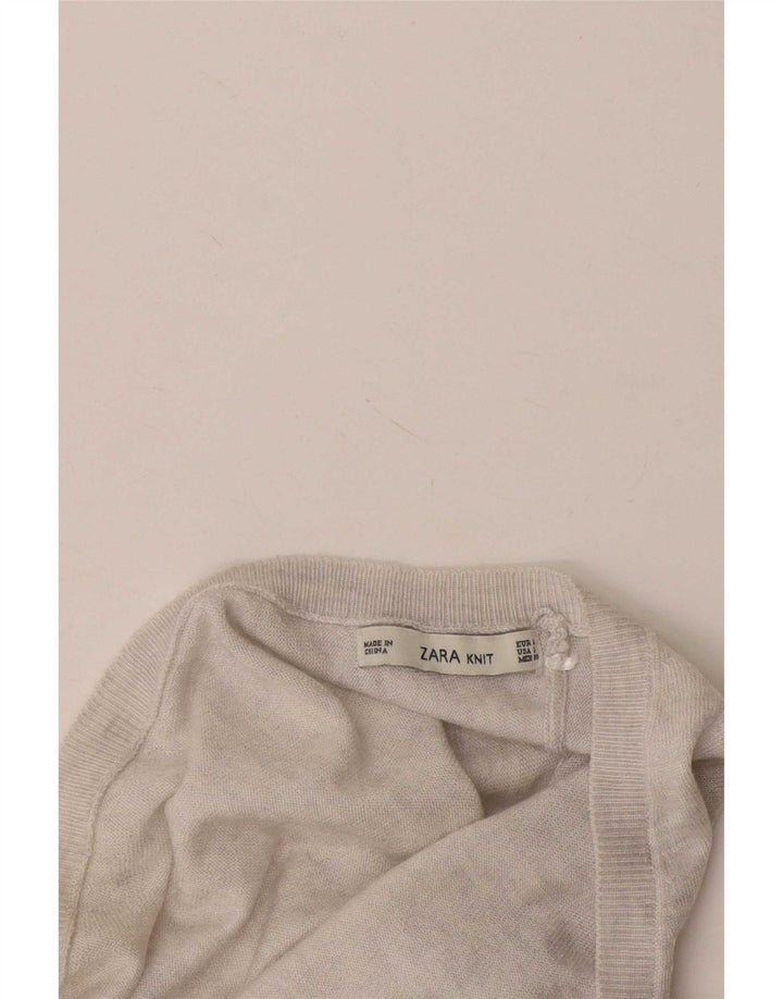 Pulover pentru femei cu decolteu în V Zara UK 16 mare gri