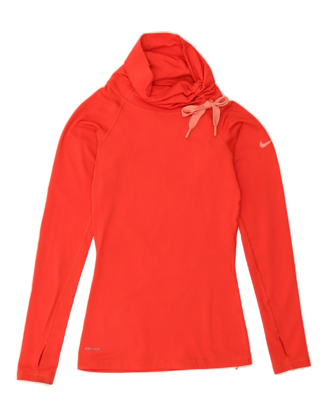 NIKE Womens Dri Fit Top Long Sleeve UK 6 XS Red Polyester Vintage Nike and Second-Hand Nike from Messina Hembry 