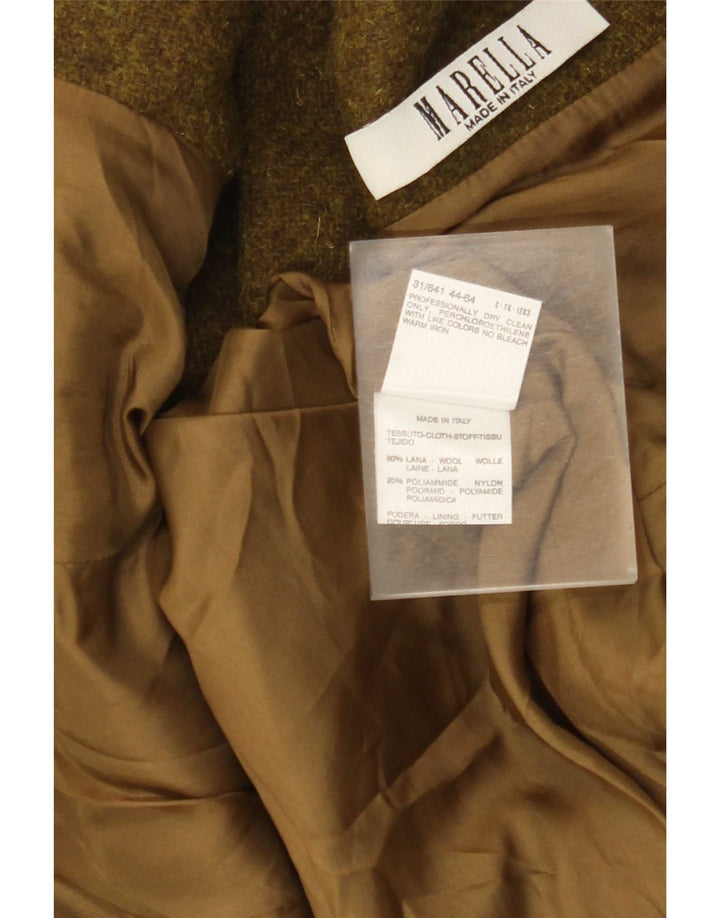 Jachetă Blazer pentru femei Marella, cu 4 nasturi, UK 14, lână cachi mare cachetă