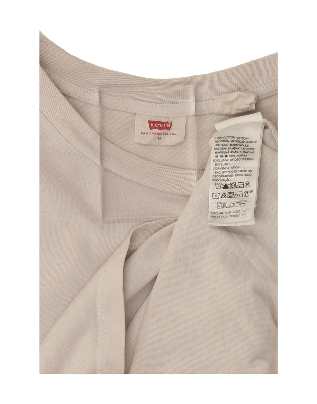 LEVI'S Womens T-Shirt Top UK 12 Medium White Cotton Vintage Levi's and Second-Hand Levi's from Messina Hembry 