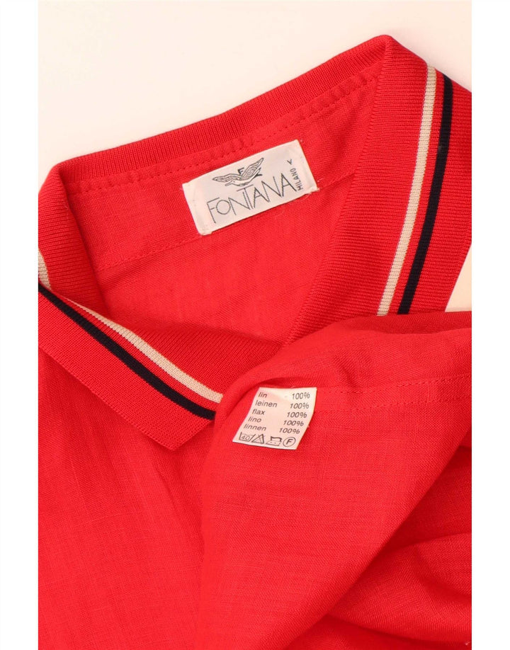 Cămașă vintage pentru bărbați cu mânecă scurtă, XL, cu dungi roșii