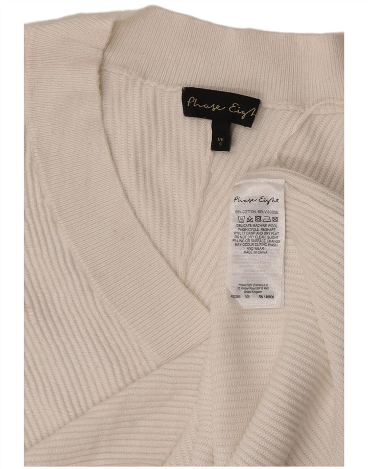 Phase Eight Pulover oversized cu decolteu în V pentru femei UK 10 Small White