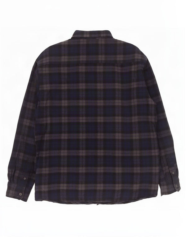 Cămașă Vintage pentru bărbați Lumberjack Flannel Medium Bleumarin Chevron Bumbac