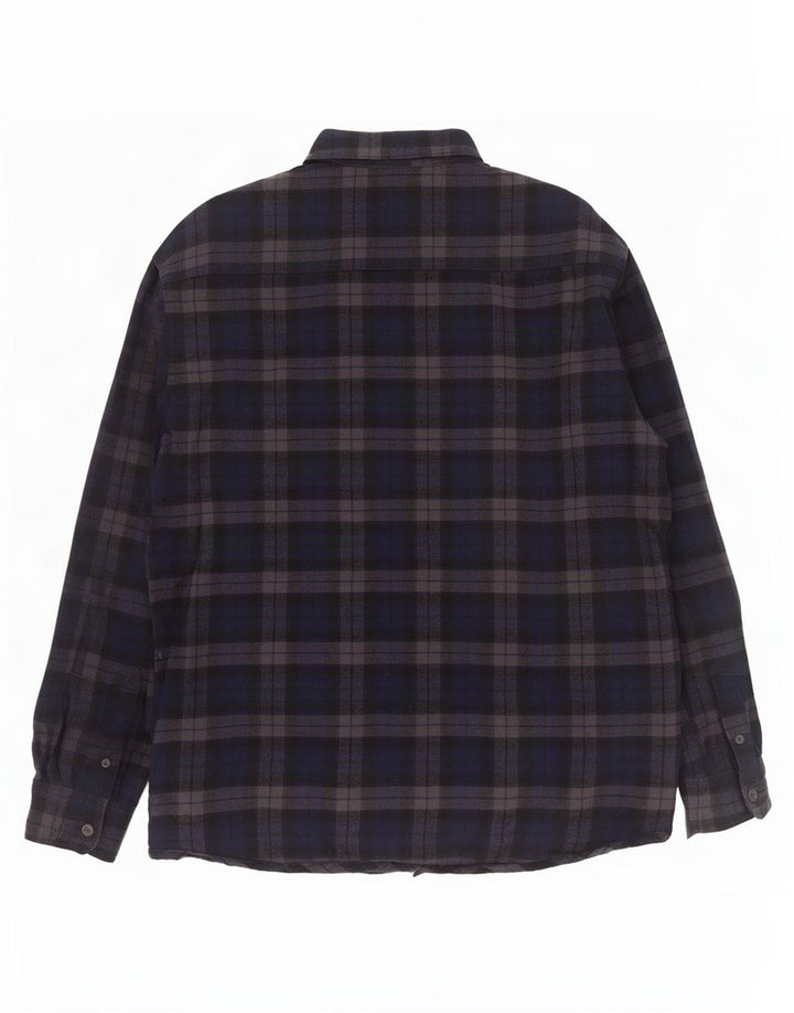Cămașă Vintage pentru bărbați Lumberjack Flannel Medium Bleumarin Chevron Bumbac