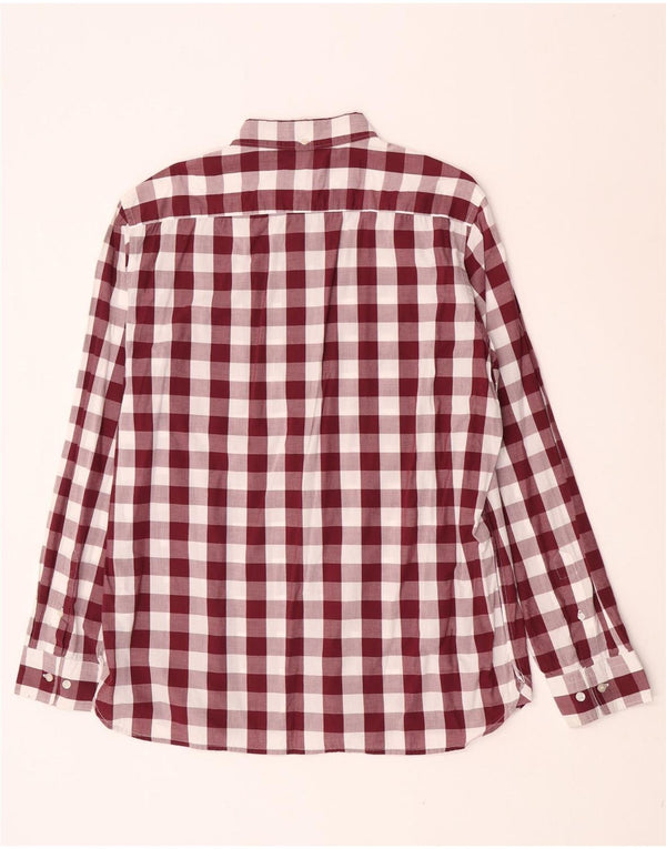 Cămașă pentru bărbați French Connection XL Burgundy Gingham Bumbac