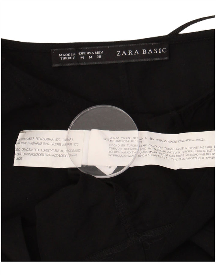 Rochie rotativă pentru femei Zara, cu mâneci 3/4 UK 14 Medium Black Viscose