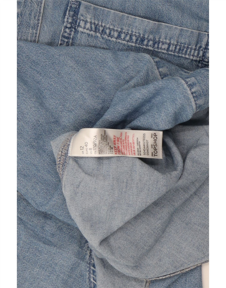 Cămașă de blugi Topshop pentru femei UK 12, bumbac albastru mediu