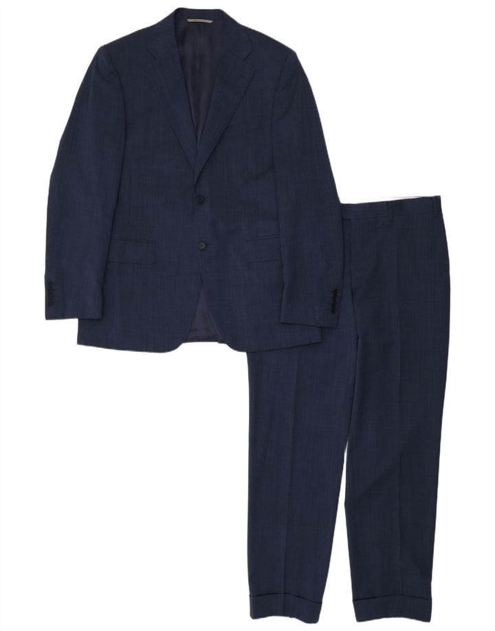 Costum bărbați Canali 2 nasturi 2 piese IT 50 mare L34 L30 bleumarin Lână